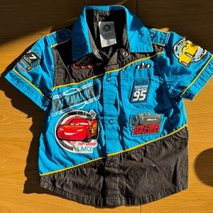 Boys 3T Disney Cars Button-Up Shirt | Lightning McQueen | Like New